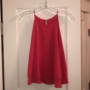 Large pink cropped fancy tank